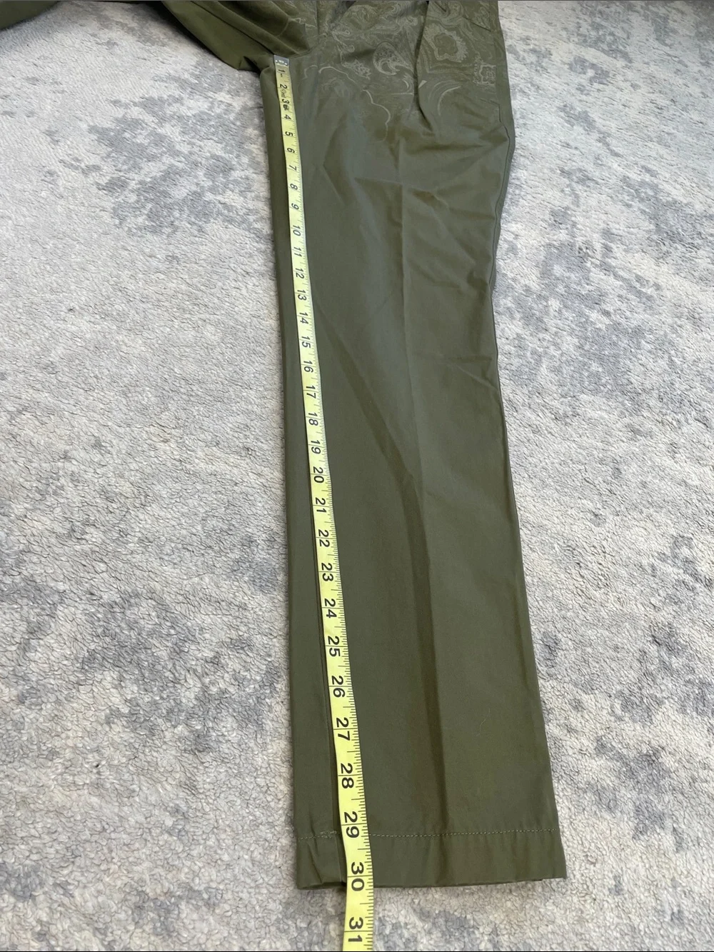 NWT Etro Milano Pleat Front Paisley Chino Pants Green Mens Size 44